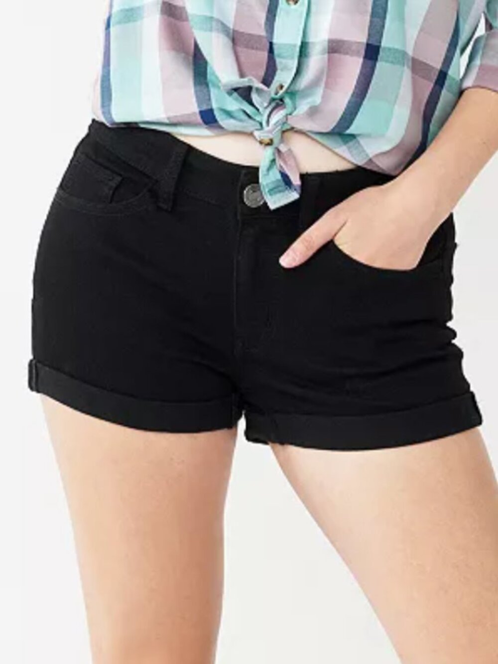 SO‎ Black Low Rise Shortie Jean Shorts 5/27